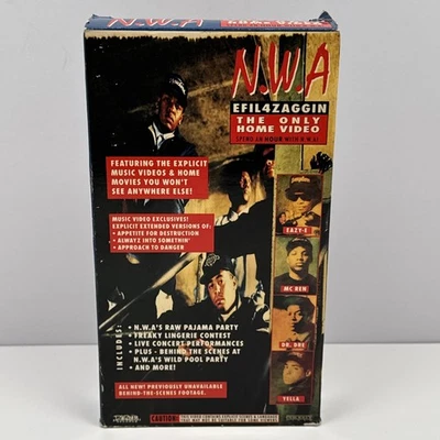 NWA VHS EFIL4ZAGGIN The Only Home Video 1992 Uncensored — 第 1/4 张图片