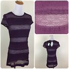 $78 NWT GUESS by MARCIANO sz Small Purple Textured Stretch Layered Lace Shirt