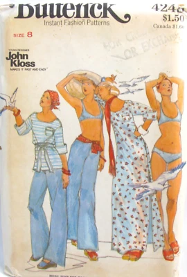 Bathing Suit Bikini Swimwear Cover Up Pants Pattern Size 8 Butterick 4248 Uncut - Image 1 of 4