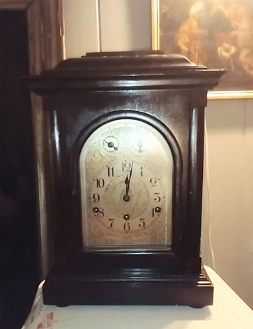 Antique High-Quality German  Bracket Mantel Clock Signed Kienzle Runs and Chimes Cover
