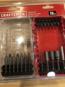 CRAFTSMAN 19pc SCREWDRIVER BIT SET WITH PLASTIC HARD Case cmaf1219 - Picture 1 of 5