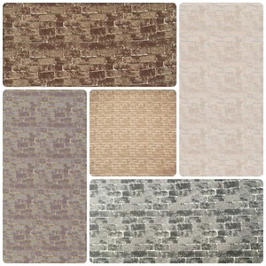 Tela acolchada 100 % algodón ladrillos de pared impresos artesanía costura construcción - Imagen 1 de 6