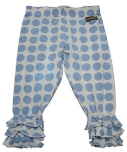 Matilda Jane Girls Size 2 House of Clouds Roya Leggings Blue Polka Dot Ruffles - Picture 1 of 5
