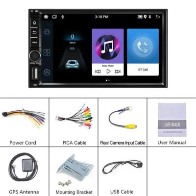 Android 11 Car Stereo GPS Navigation Radio Player Double 2 Din WIFI 1+16G7 Inch  - Image 1 of 4