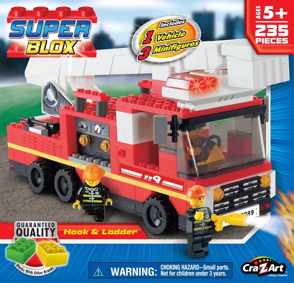 Cra Z Art Superblox Fire Hook N Ladder Construction Play Set 235 Pcs Brand New! - Image 1 of 1