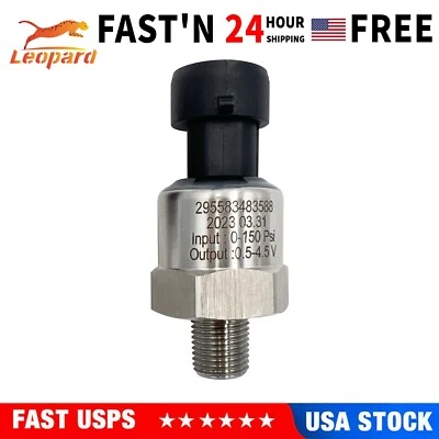 1/8NPT Stainless Pressure Transducer Sender Sensor For Oil Air Fuel Gas 150Psi - Image 1 of 4
