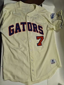 Vintage Starter Florida Gators Baseball Jersey White Size 44 SEC #7 Lopez issued - Picture 1 of 10
