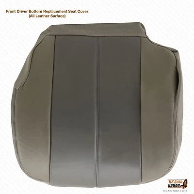 GMC Yukon XL 1500 2001 2002 Denali parte inferior del conductor cubierta de asiento de cuero gris 2 tonos Foto 1 de 4