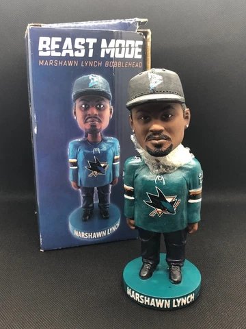 Marshawn Lynch Beast Mode San Jose Sharks Bobblehead Statue Collectible SGA NHL Cover