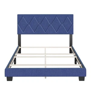 Boyd Sleep Diamond Upholstered Platform Bed with Headboard and Durable - Picture 1 of 5
