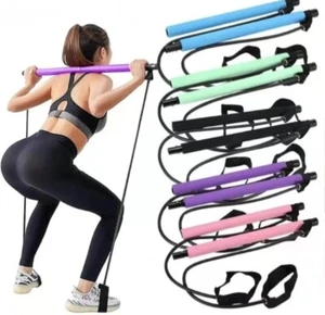 Portable Pilates Yoga Bar Resistance Band Kit Exercise Tone Fitness Training Fit - Picture 1 of 1