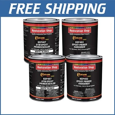 Kit de imprimación epoxi blanca 2,1 VOC y sellador DTM para uso automotriz - Juego de 4 piezas Foto 1 de 4