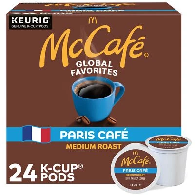 McCafe Paris Café, Keurig K-Cup Pods, Medium Roast Coffee, 24 Count