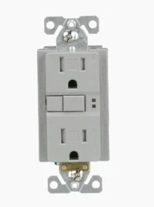 Eaton TRSGF15GY-BX-LW 15-Amp Decorator Outlet GFCI Residential, Gray - Picture 1 of 6