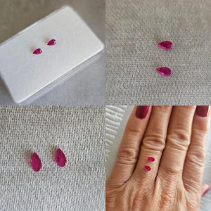 Ruby Pair of 5x3 Pear Shape Loose Gemstone - Picture 1 of 13
