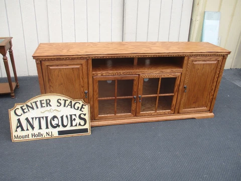 64154 Oak Entertainment Cabinet Sideboard Server Cabinet Cover