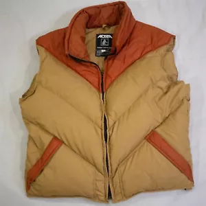 Altra Puffer Vest Tan / Orange Vintage 1980s Large Colorado Made in USA - Picture 1 of 6