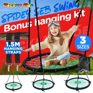 Spider Spidey Web Tree Swing Round Hammock Outdoor Playground w Hanging Straps - Picture 1 of 18