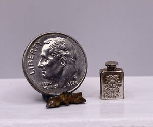 VTG Artisan PETER ACQUISTO Sterling Silver Tea Caddy Dollhouse Miniature 1:12