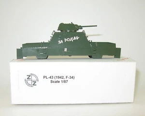Coche blindado PL-43 con torreta T-34 (1942, F-34) ЗА РОДИНУ SEGUNDA GUERRA MUNDIAL - 1:87 H0 - Imagen 1 de 3