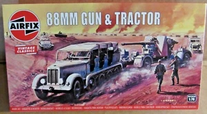 AIRFIX 88mm GUN AND TRACTOR 1:76 SCALE MODEL KIT GERMAN WW2 ANTI TANK SD.KFZ.7 - Picture 1 of 1