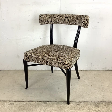 MCM Leopard Print Klismos Chair Attributed to t.h. Robsjohn-Gibbings Cover