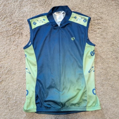 Pearl Izumi Cycling Shirt Womens Sz S Back Pockets 3/4 Zip Blue Green Bicycle - Image 1 of 4