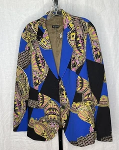 ETRO Milano Womens Jacket 50 Colorful Paisley Wool Blend Blazer Made in Italy - Picture 1 of 4