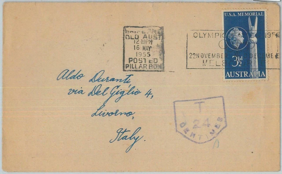 82578 - AUSTRALIA - Historia Postal - SELLO en CUBIERTA 1956 Juegos Olímpicos Foto 1 de 1