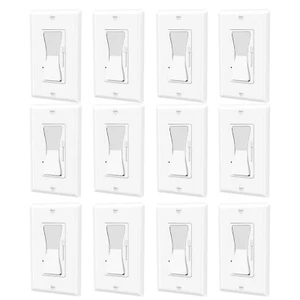 Interruptor de luz atenuadora cable neutro de 3 vías LED CFL no requerido con placa ETL 12 PIEZAS - Imagen 1 de 12