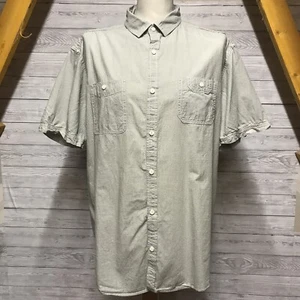 Next Shirting Men’s Green Cotton Short Sleeve Shirt Size 2XL Button Down - Picture 1 of 8
