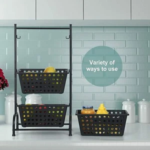 3Tier Fruit Storage Basket Stand Kitchen Vegetable Baskets Bathroom Storage Rack - Picture 1 of 7