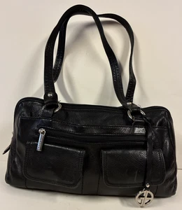 Borsa a tracolla Giani Bernini in pelle nera con tasche con cerniera - Foto 1 di 24