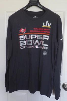 NUEVO CON ETIQUETAS Auténtica Camiseta TAMPA BAY BUCCANEERS SUPERBOWL LIV Gris Oscuro Manga Larga Grande Foto 1 de 4