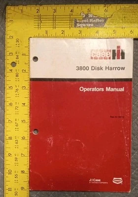 Genuine OEM Case IH 3800 Disk Harrow Operators Manual Rac 9-19912 Nice Used - Image 1 of 4