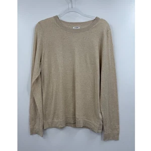 Maglione girocollo J Crew Teddie XL marrone beige manica lunga maglia cotone - Foto 1 di 6