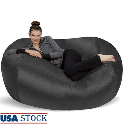 Spacious Memory Foam Bean Bag Chair Kids Adults Soft Microsuede Lounger New - Image 1 of 4
