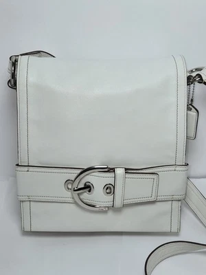 Vintage Coach Soho Flap In Off White 8A08 Authenticated In VCC Adjustable Strap  - Image 1 of 4