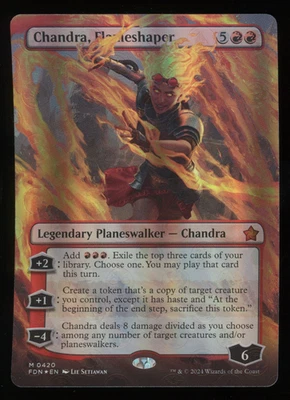 Chandra, Flameshaper - Mana Foil - Borderless - MTG Foundations - RareCo - Image 1 of 3