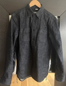 Gustin #75 OKAYAMA STANDARD SELVEDGE WORKSHIRT - TONAL THREAD Slim Fit Large - Picture 1 of 11