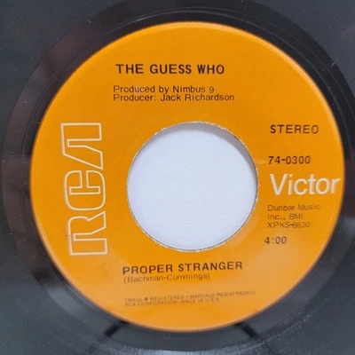 The Guess Who Proper Stranger / No Time 7" 45rpm vg+ Vinyl 60s Record 45 Foto 1 de 2