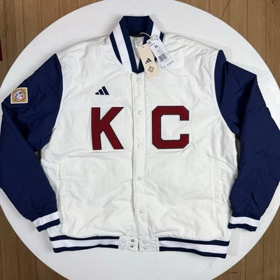 Adidas Hombres Talla XL Kansas City Monarchs Liga Negra Entrenadores Chaqueta de Bombardero Nueva Foto 1 de 4