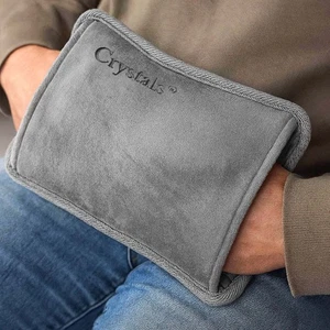 ELECTRIC RECHARGEABLE HOT WATER BOTTLE GREY BED HAND WARMER MASSAGING HEAT PAD - Picture 1 of 8