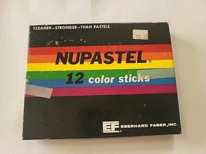 Vintage NUPASTEL 12 Color Sticks Eberhard Faber Pastels Set No. 263 + Box USED - Picture 1 of 18