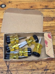 Caja de 6 destornilladores rechonchos Bridgeport 443 de colección NOS NUEVO - Imagen 1 de 5