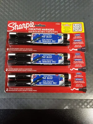 3 Marcadores Creativos SHARPIE 2ct. Marcadores acrílicos a base de agua punta de bala #Z5 Foto 1 de 3