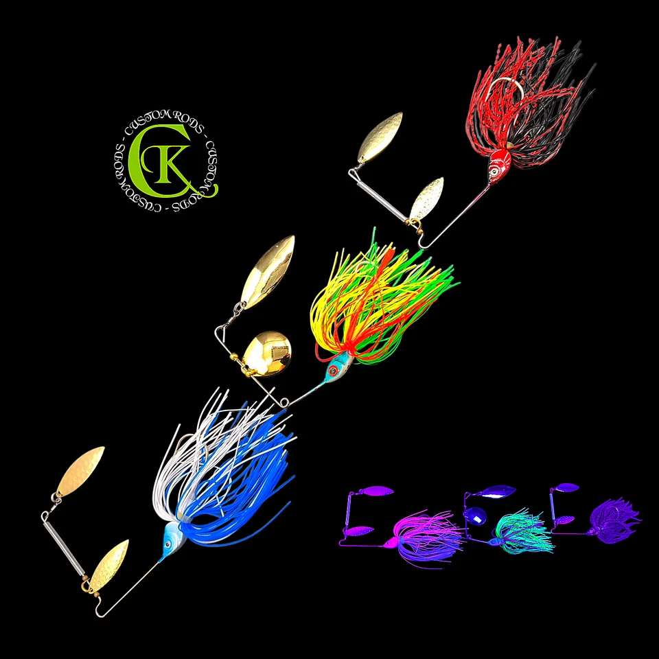 3x Spinnerbait UV Aktiv Chatterbait Kunstköder Runner Blade Wobbler Perch Hecht - Bild 1 von 1