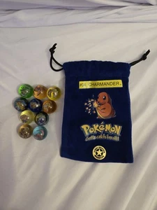 Pokemon Marble Set - 10 Marbles With Velvet Bag - Picture 1 of 5