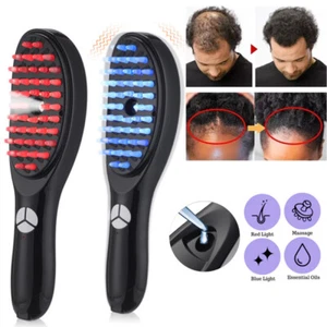 Electric Massage Comb Blue & Red Light Physiotherapy Spray Scalp Massager Brush - Picture 1 of 21