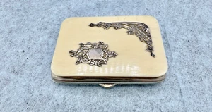 Antique Victorian Faux Ivory Silver Silk Coin Purse - Picture 1 of 5